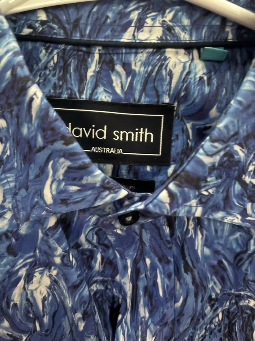 David smith Men's Blue Patterned Dress Shirt - Picture 3 of 3